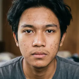 Foto sebelum - kulit berminyak